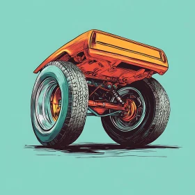 Undercarriage of a Car Illustration