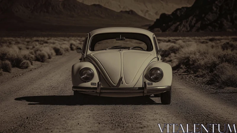Retro Car in the Desert