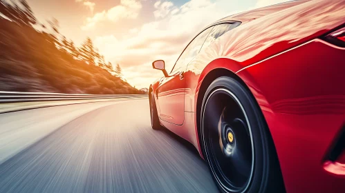 High-Speed Luxury Car Racing on Sunset Highway