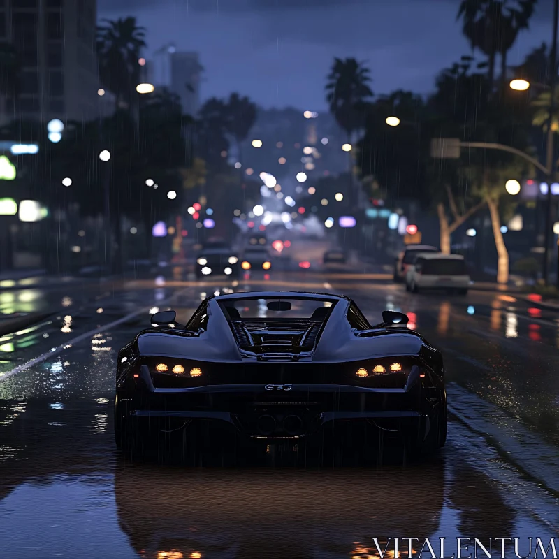 Nighttime Urban Drive in a Sleek Supercar Nighttime Urban Drive in a Sleek Supercar