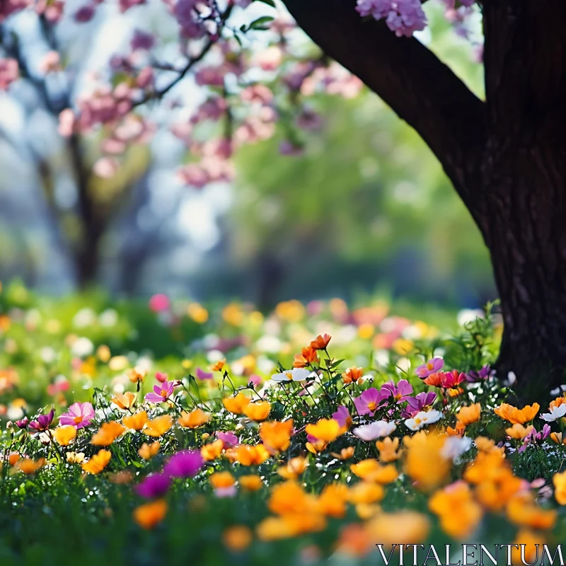 AI ART Vibrant Flower Garden in Springtime