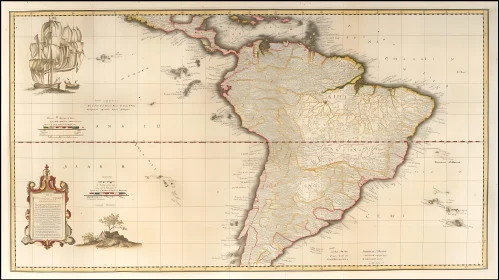Antique Map of South America