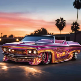 Custom Painted Convertible Under Sunset