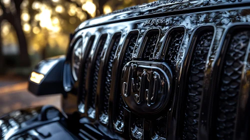 Detailed Jeep Grille in Natural Light