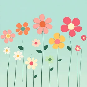 Simple Geometric Flower Art