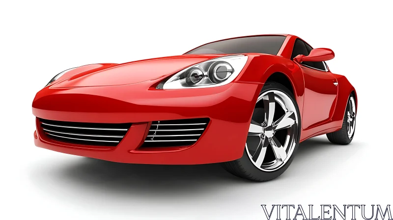 AI ART Modern Red Sports Car