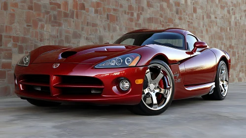 Luxurious Red Sports Car in a Scenic Setting