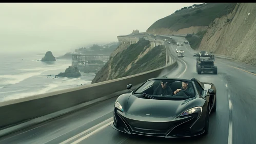 Sporty Convertible on a Coastal Road Trip