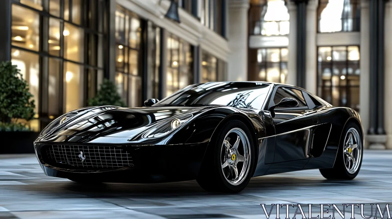 Luxurious Black Sports Car Showcase AI Image