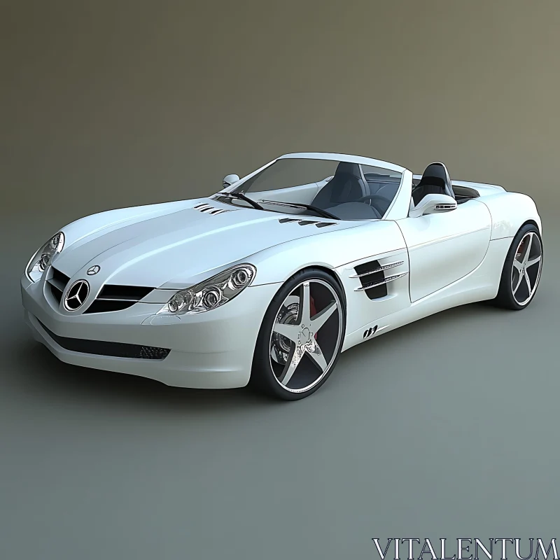 Sleek White Convertible | Luxury Sports Car AI Image