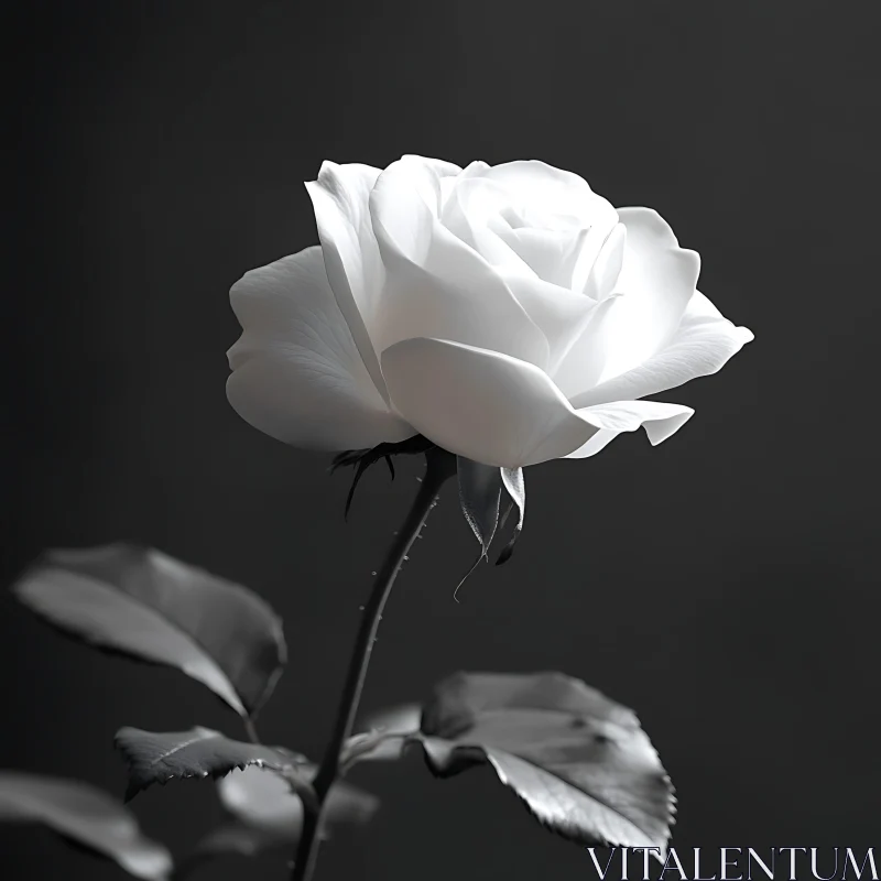 Serene White Rose Bloom AI Image