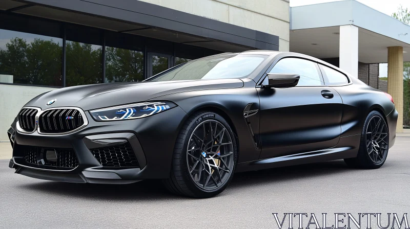 Luxury Black Sports Car with Futuristic Design AI Image