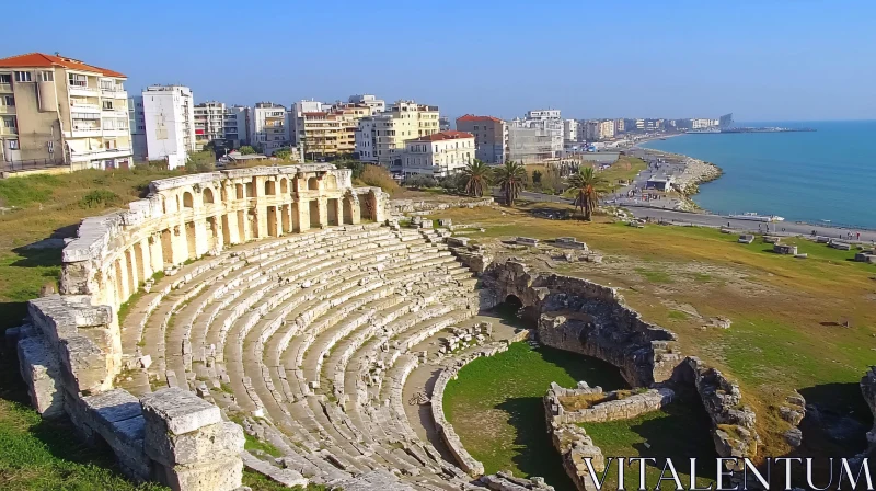 Historical Ruins by the Sea AI Image