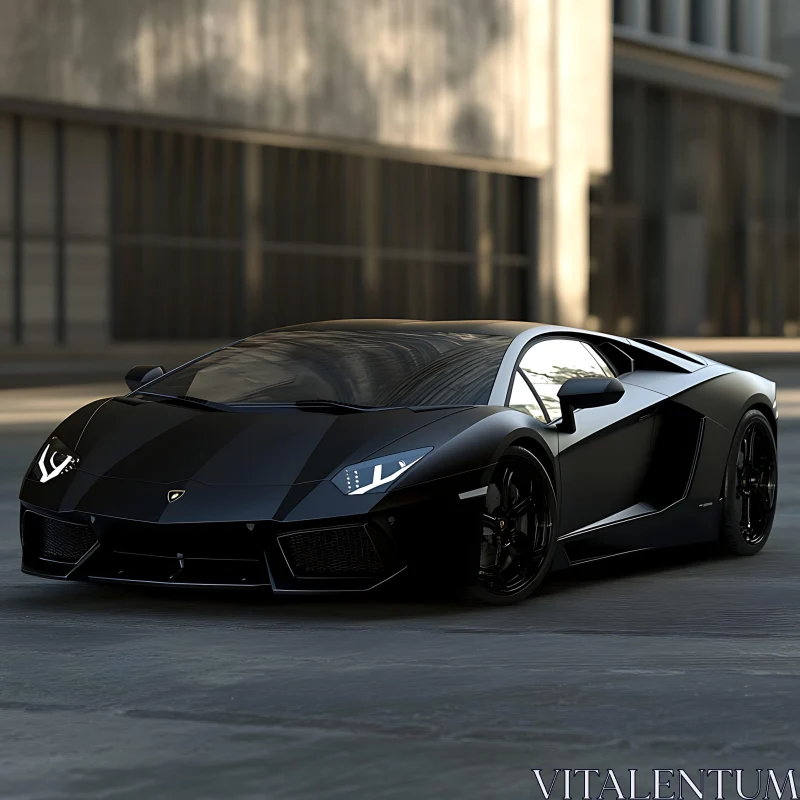 Urban Luxury: Black Sports Car AI Image