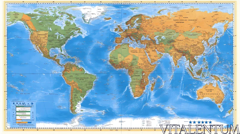 Comprehensive Geographical World Map AI Image