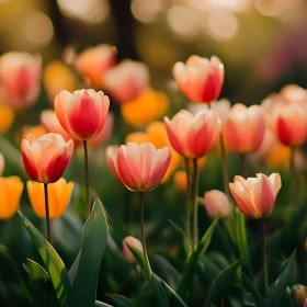 Garden of Tulips at Dusk