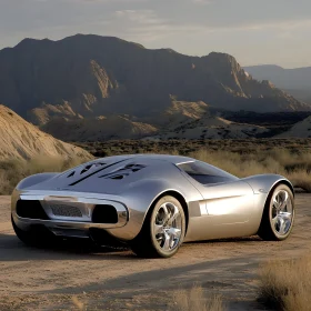 Cutting-Edge Concept Car in Desert Terrain