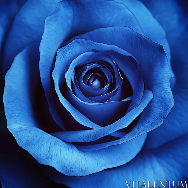 AI ART Intricate Petals of a Blue Rose in Close-Up