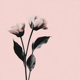 Minimalist Tulip Flower Art