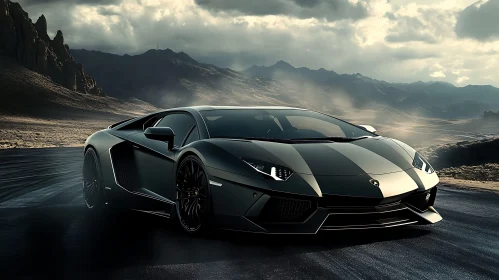 Luxury Supercar on Scenic Mountain Road