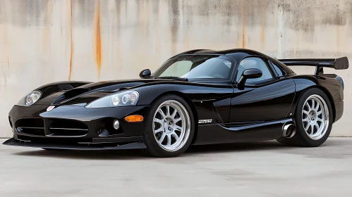 Luxurious Black Sports Car Parked