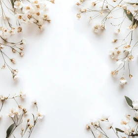 Elegant White Blossoms Minimalist Art