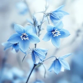 Soft Blue Flowers in Focus