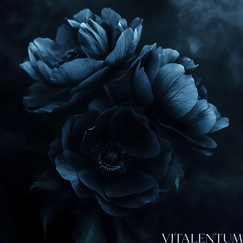 Dark Floral Composition AI Image