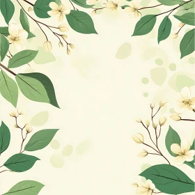 Delicate Flowers and Leaves Illustration