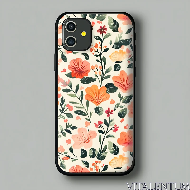 Stylish Flower Design Phone Case AI Image