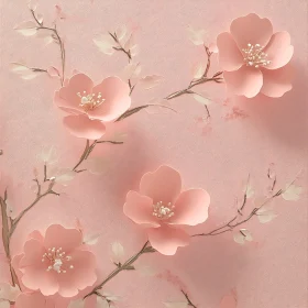 Delicate Floral Art with Pink Flowers