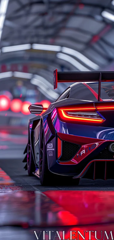 High-Performance Sports Car Garage Shot AI Image