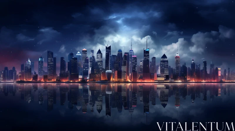 Apocalyptic Night Landscape - Photorealistic Cityscape Art AI Image