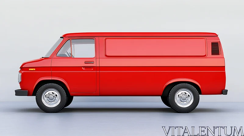 Retro Red Van AI Image