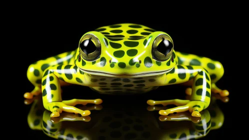 Stunning Frog Representation in Yellow and Green
