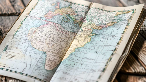 Antique Atlas with Detailed Map of Africa