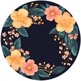 Peach and Pink Flower Circle