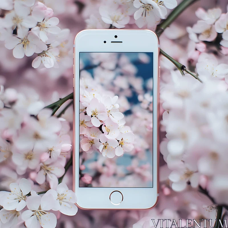 Floral Smartphone Background AI Image