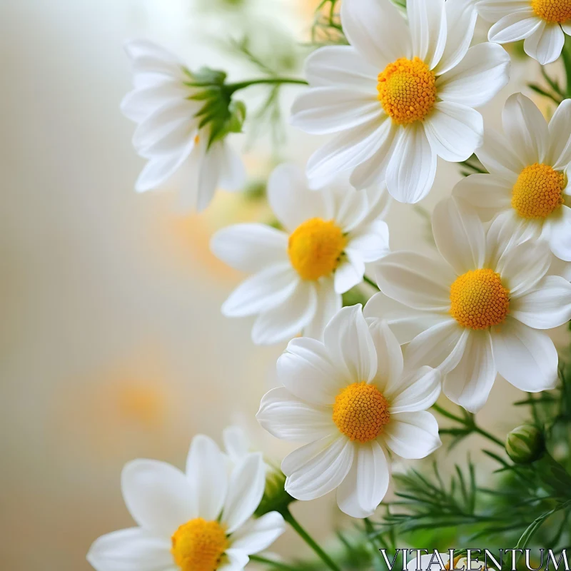 AI ART Close-up of Daisies in a Soft, Blurred Background