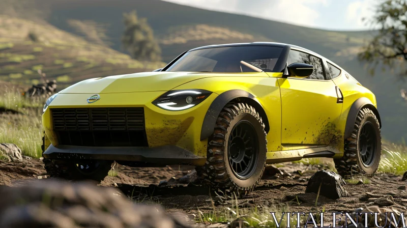 Adventure-Ready Yellow Sports Car AI Image