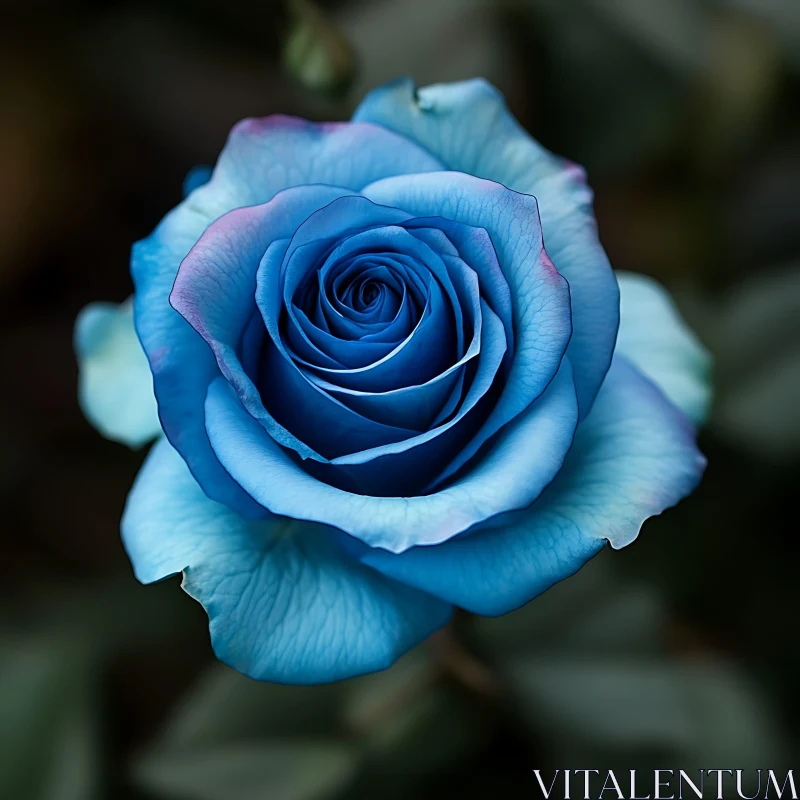 AI ART Blue Rose Macro Photography