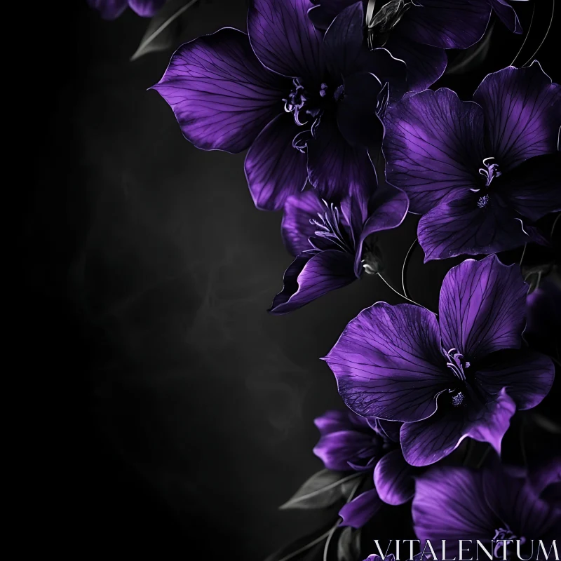 AI ART Elegant Purple Blossom Cascade