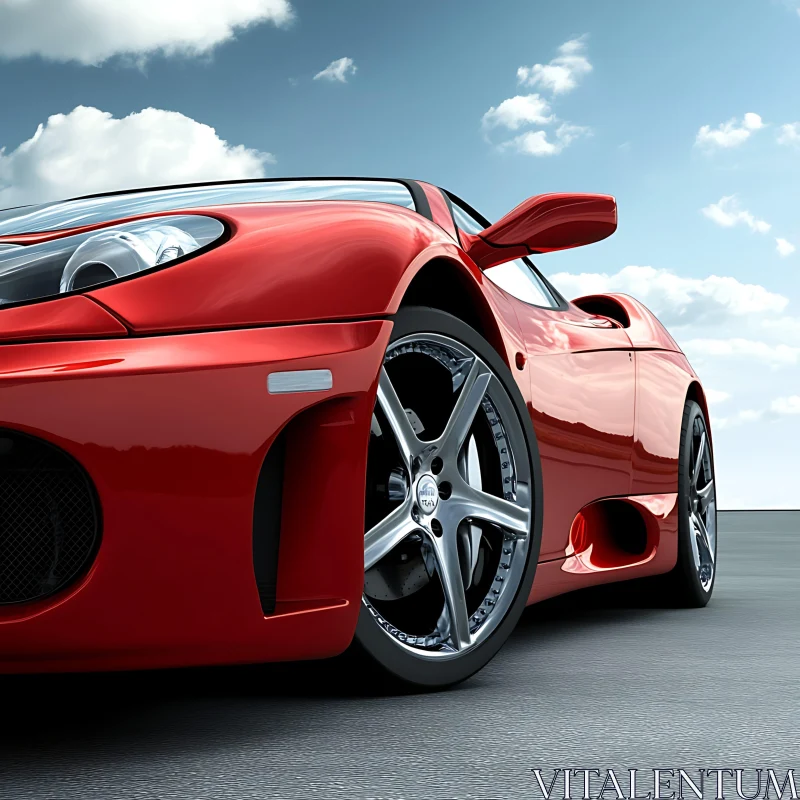 AI ART Luxury Red Sports Car