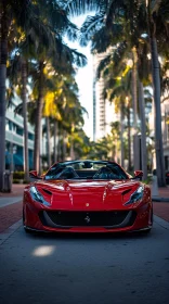 Exquisite Red Convertible on Palm Street