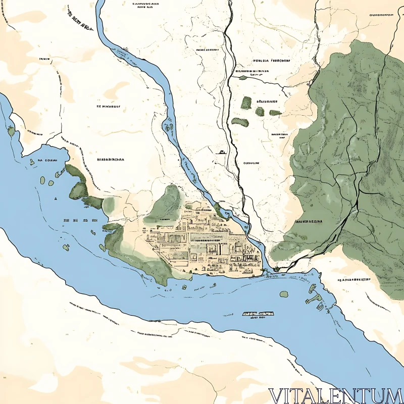 Historic Cartographic Artwork AI Image