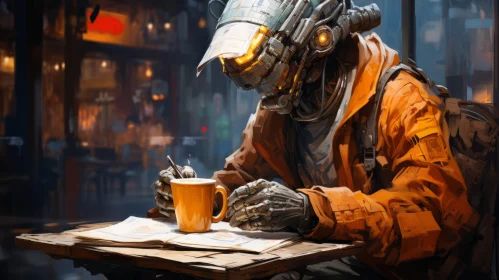 Steampunk Character in a Photorealistic Urban Space Scene