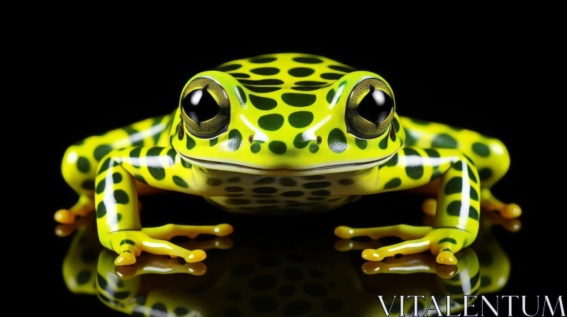 Stunning Frog Representation in Yellow and Green AI Image