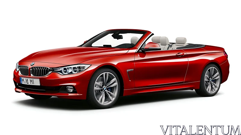 Sleek Red Convertible with Stylish Chrome Trim AI Image