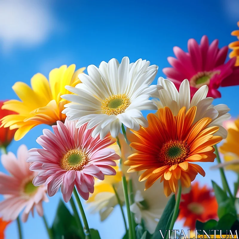 Vibrant Daisies in Garden AI Image