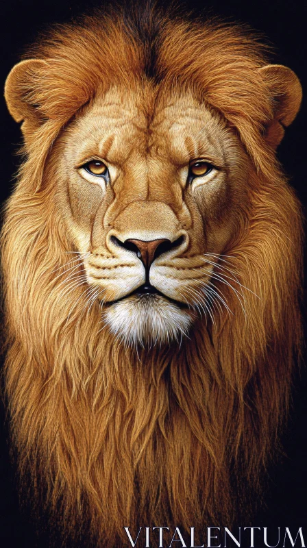 AI ART Majestic Lion Face Art